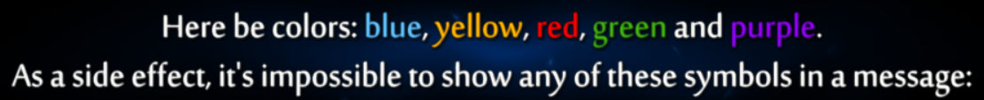 example message with colors