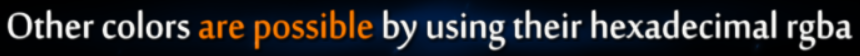 example message with hex colors